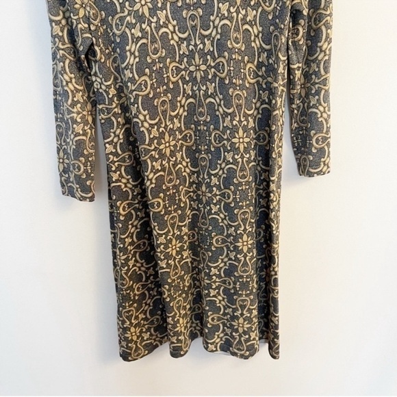 J.McLaughlin Dress Metallic Gold Gray Catalina Cloth Scroll Print Size Small - Picture 9 of 9